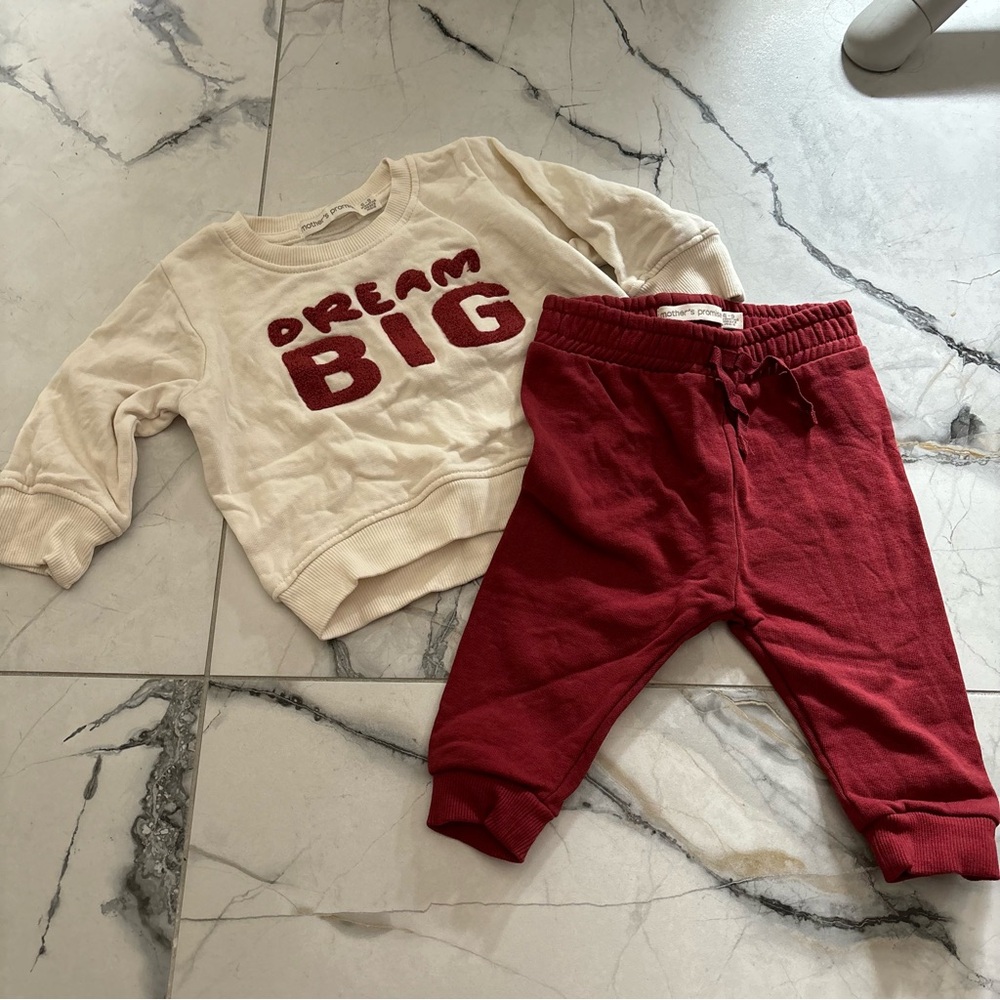 Dream Big Kids Cream and Red Matching Set